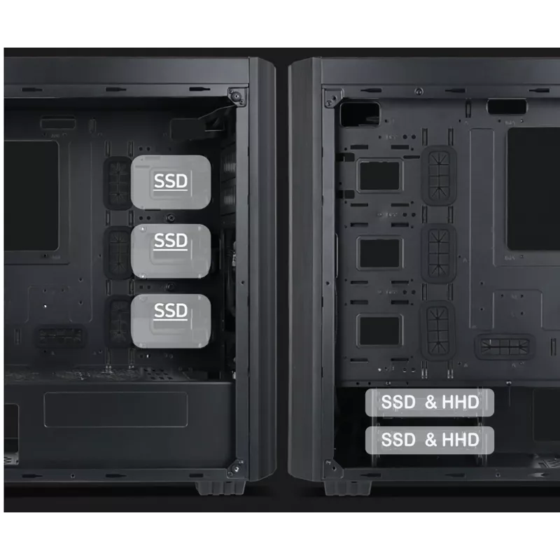Gembird Fornax K500 ATX computer case, Midi Tower, Black