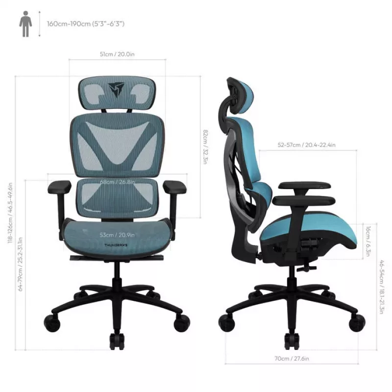 ThunderX3 XTC Ergonomic Office Chair - black/blue
