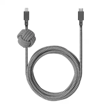 Lightning cable native union NCABLE-KV-CL-ZEB 3 m Lightning to USB-A Black White 140 g