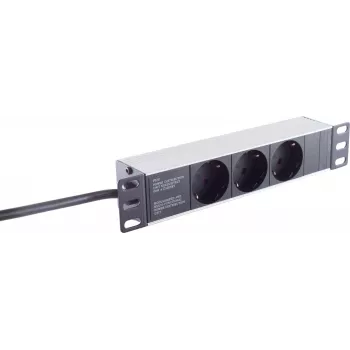 Power Strip ShiverPeaks BASIC-S 10 inch 3-Socket 1U Black