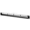 Qoltec 54516 19-inch Rack Patch Panel, 24 Ports, 1U, UTP, Black