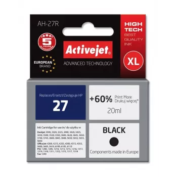 Activejet AH-27R Ink (replacement for HP 27 C8727A; Premium; 20 ml; black)