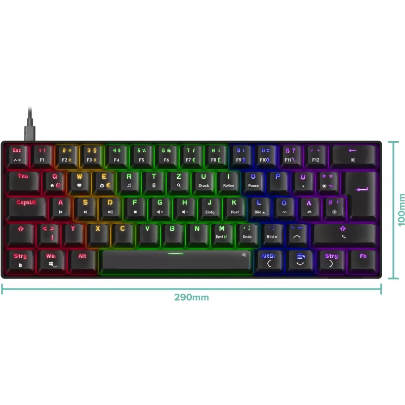 Mechanical gaming keyboard Speedlink ATMOS RGB — compact layout, RGB backlight