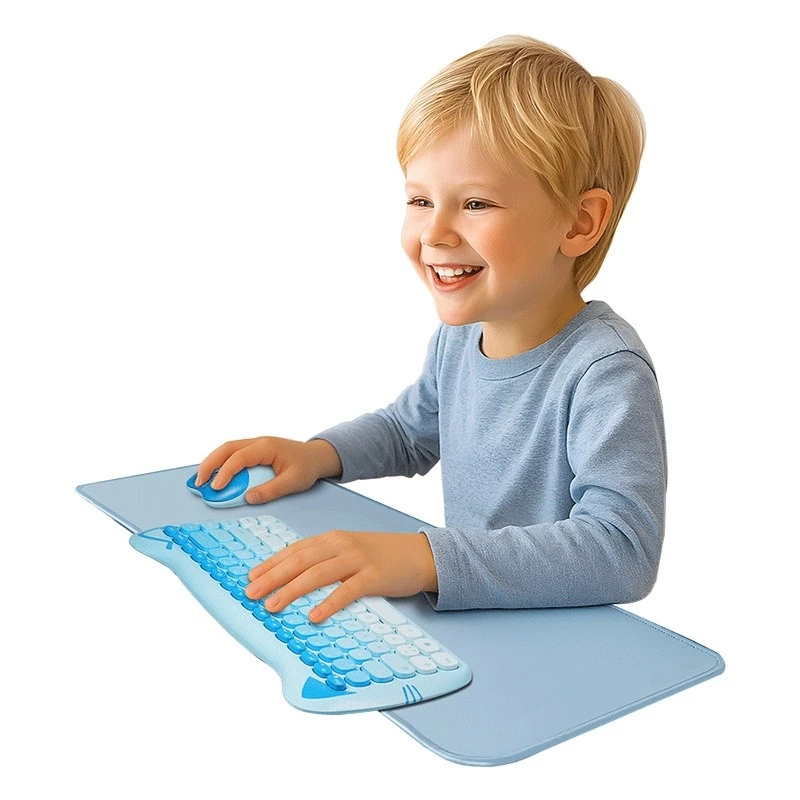 XXL desk pad for mouse and kayboard, blue