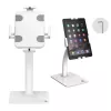 Tablet desk/wall mount MACLEAN MC-468W, white, for 7.9–11 inch tablets, clamp and mounting kit, adjustable tilt