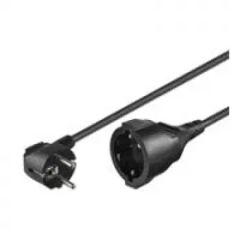 Wentronic goobay - Power Extension Cable - power CEE 7/7 (M) angled to CEE 7/4 (W) - AC 250 V - 10 A - 5,0m - Black (93094)