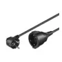 Wentronic goobay - Power Extension Cable - power CEE 7/7 (M) angled to CEE 7/4 (W) - AC 250 V - 10 A - 5,0m - Black (93094)