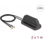 Antenna DELOCK 81485 5G LTE GNSS Wi‑Fi 6 MIMO with 2×SMA connectors, gain 2.1–3.0 dBi