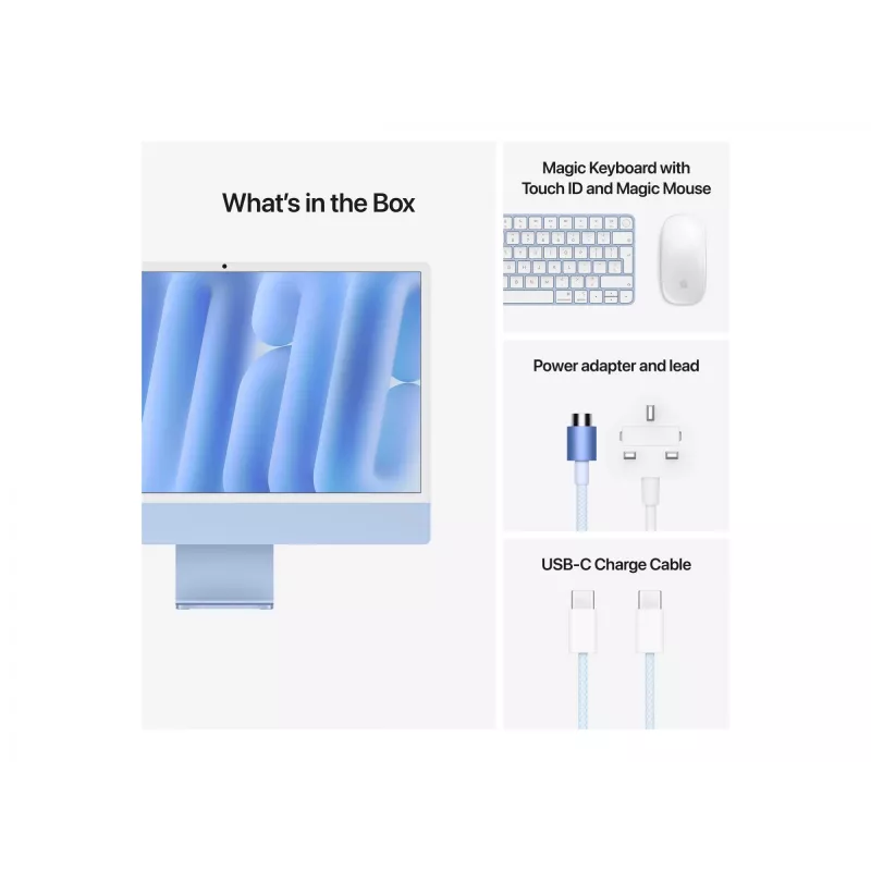 iMac 24 inch: M4 10/10, 16GB, 512GB SSD - Blue