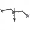 Manhattan Triple Desk Mount for TV & Monitors, For screens: 10 inch to 27 inch, Clamp Assembly, VESA compatibility: 75x75 and 100x100mm - check the dimensions of the four mounting holes on back of screen to ensure it fits, Max 7kg (each), Black, Bracket, Lifetime Warranty
