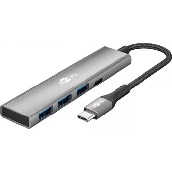 Goobay Slim 4-Port USB-Hub USB-C auf/USB-A 5 Gbit/s - -Plug> 1x (76562)