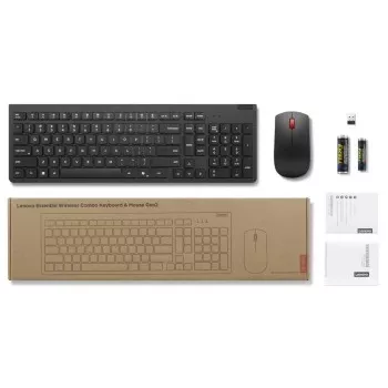 Wireless keyboard and mouse set Lenovo Essential Wireless Combo Gen2 — black, compact layout, wireless connection