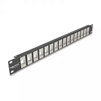 DeLOCK 19 inch Keystone Patch Panel 16 port 1U black