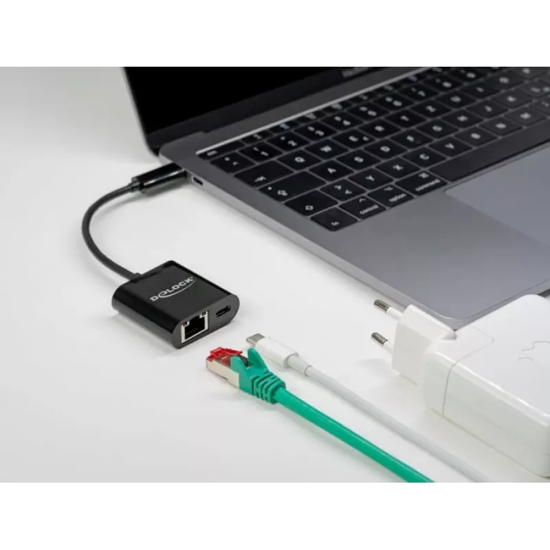 USB Type-C Adapter DeLOCK 66644 Gigabit LAN Power Delivery