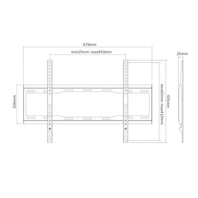TV wall mount Sunne 37-70-EF for 37 inch–70 inch TVs, max 40 kg, VESA 200x200–600x400, black