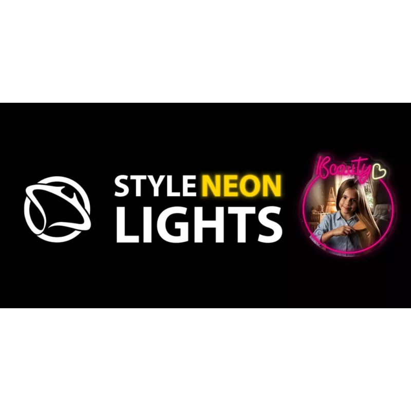 LED Neon Mirror Light MANTA MASNL130PK Style Neon Lights BEAUTY, pink accent, decorative mirror illumination