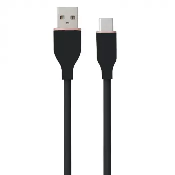 Silicone Cable USB Type-A - Type-C (Black, 3m)