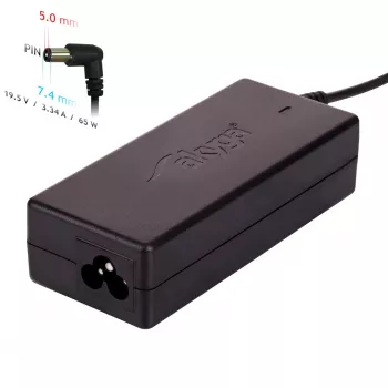 Laptop power adapter Akyga AK-ND-05 65W 19.5V 3.34A for DELL, 1.2m cable, black