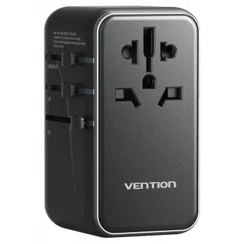 Charger Vention FJGB0 100W GaN with 3× USB-C and 1× USB-A, Black