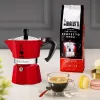 Manual Moka pot BIALETTI 4941 Red — aluminium Turkish-style stovetop coffee maker, 0.05 L
