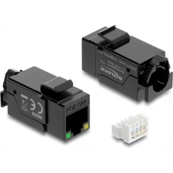 Keystone module DELOCK 86609 — flat RJ-45, black, 16.4×37.5×22 mm