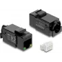 Keystone module DELOCK 86609 — flat RJ-45, black, 16.4×37.5×22 mm