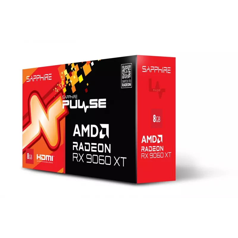 Graphics Card Sapphire Radeon RX 9060 XT 8GB GDDR6, 128-bit, PCIe 5.0, 3320 MHz, 2x DP + HDMI