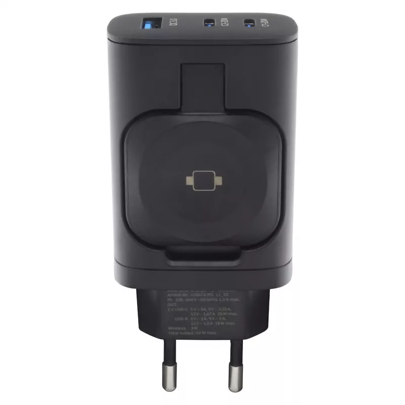 RealPower 450476 mobile device charger Power bank, Smartwatch, Tablet Black AC Wireless charging Fast charging Indoor