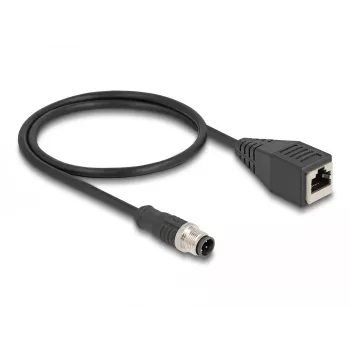 DeLOCK M12 Adapter Cable D-coded 4 pin male to RJ45 female 50 cm