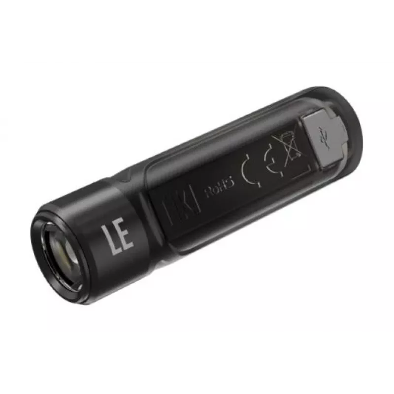 Hand flashlight Nitecore TIKI LE — 300 lm, USB-rechargeable, polycarbonate, IP66, shockproof, 10.5 g, 55 mm, Black