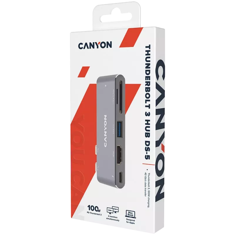 Canyon DS-5 USB 2.0 Type-C Grey SD Card Reader 60 Hz