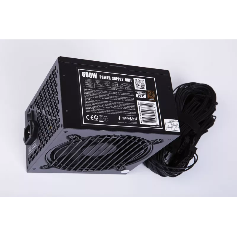 Power Supply ATX 80+Bronze 600W active PFC, 12cm Fan