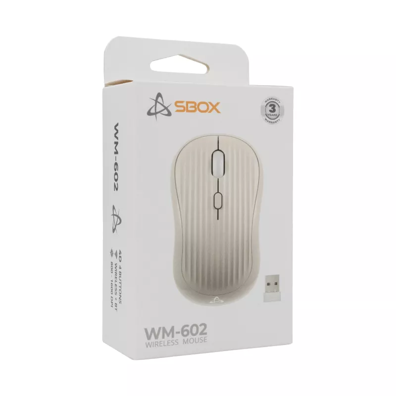 Mouse SBOX WM-602 Beige Wireless Interface