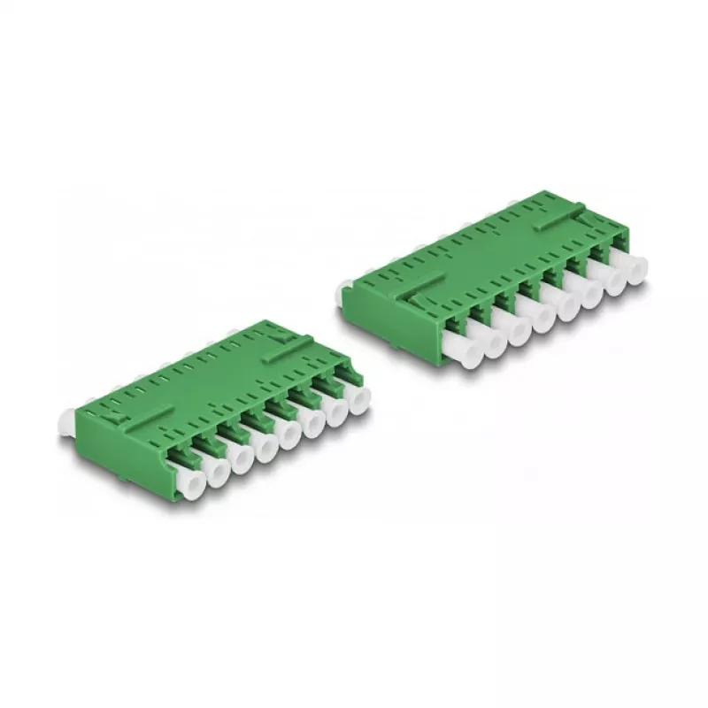 DeLOCK Optical Fiber Coupler HD LC Octuplex female to LC Octuplex female green