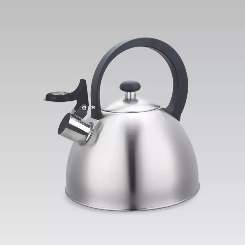 Kettle Maestro MR1302 stainless steel 2.5 L, induction-ready, hinged whistle, black handle