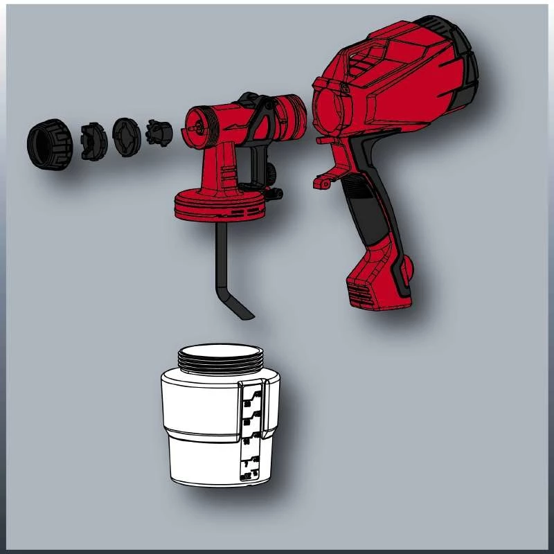Einhell TC-SY 400 P 4260005 paint spray system, 400 W, 0.8 L container, Red/Black