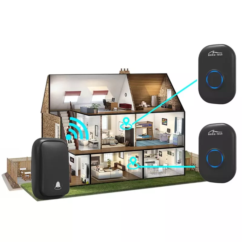 Doorbell kit Media-Tech MT5701 Black