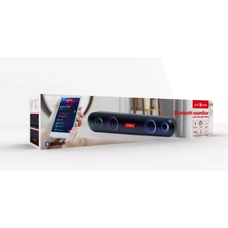 Gembird SPKBT-BAR400L soundbar speaker Black 2.0 channels 10 W