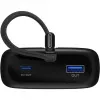 Powerbank 20.000 mAh, integrated USB-C cable 13cm, 30 Watt (black, 20 Ah, 1x USB-A, 2x USB-C, PD, QC)
