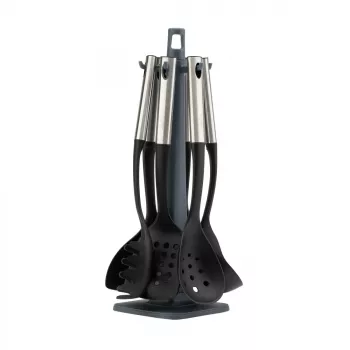 Kitchen Utensil Set JATA HACC4624 7 pcs Black Stainless Steel Heat-resistant 210 °C