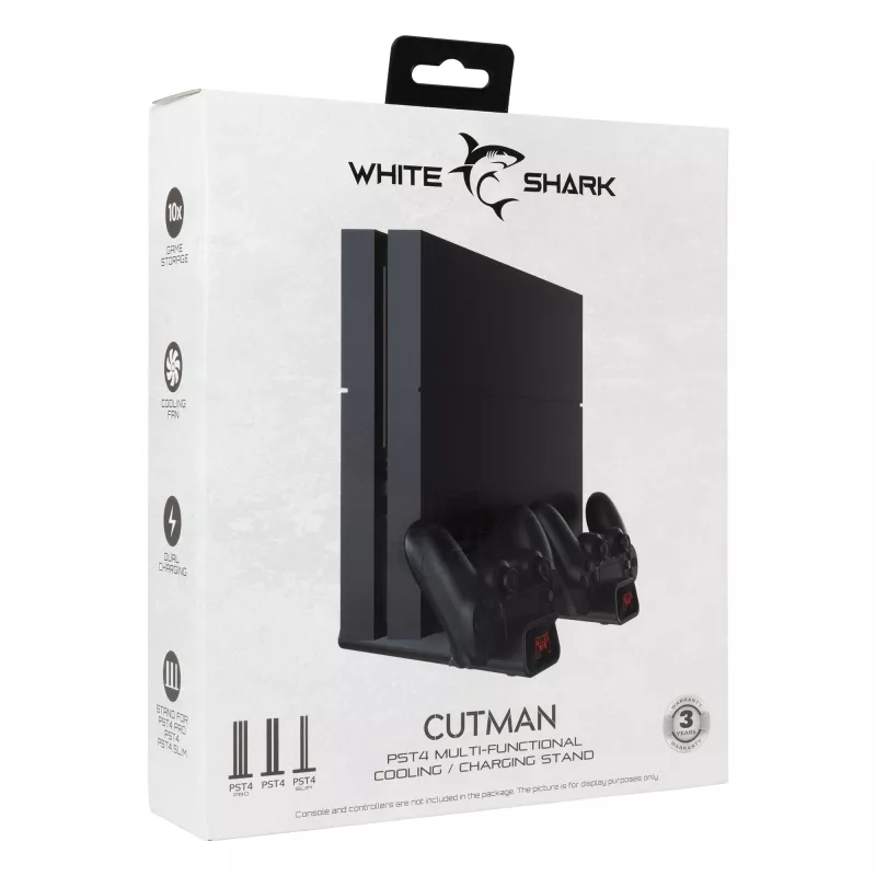 Cooling Pad White Shark PS4-19076 Cutman with 2 Charging Docks for Controllers