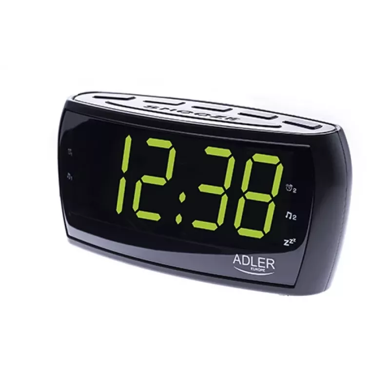 Clock radio Adler AD 1121 — clock radio, FM/AM tuner, LED display, battery backup, black