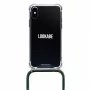 Phone necklace case Lookabe for iPhone X / Xs — gold with green strap