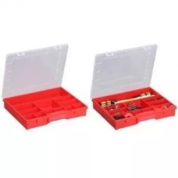 Storage box allit EuroPlus Basic 37/12 red polypropylene impact resistant – 37 compartments