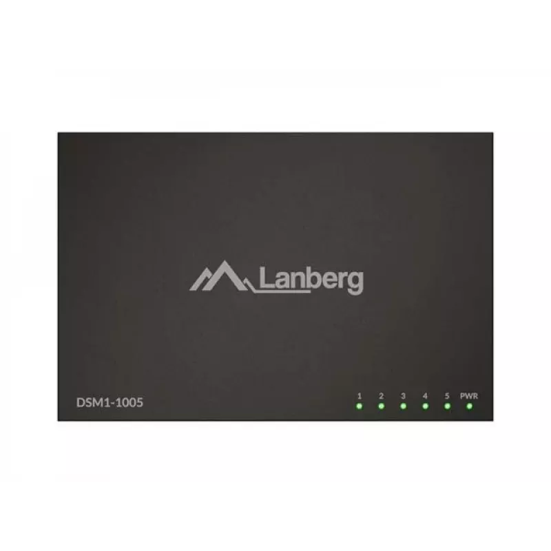 Network switch LANBERG DSM1-1005 5x 1 Gb/s unmanaged desktop, metal case, 12V