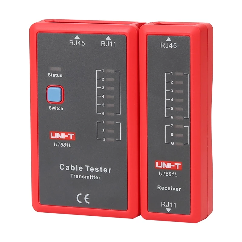 Network cable tester Unit UT681L for RJ45 and RJ11 connectors, continuity and wiring check