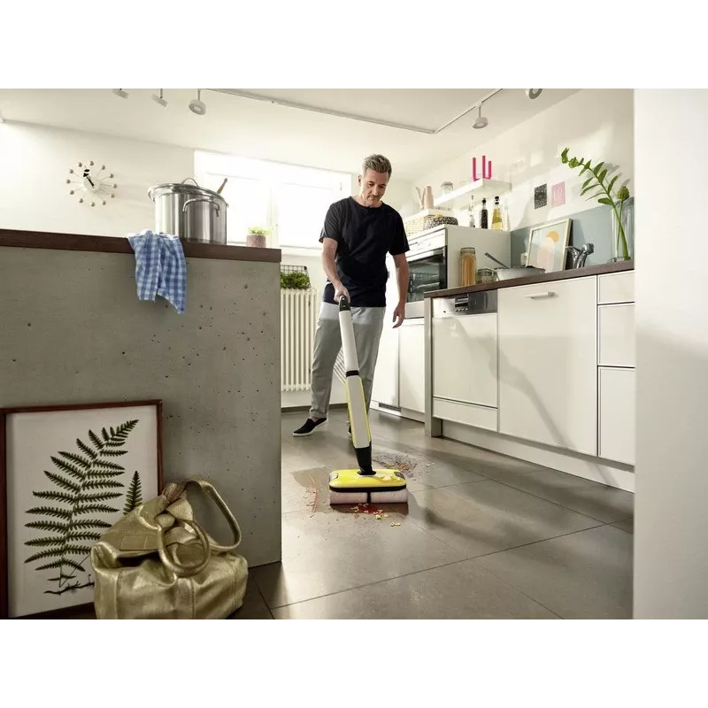 Kärcher FC 7 Cordless Electric broom Battery Dry&wet Bagless Silver, Yellow