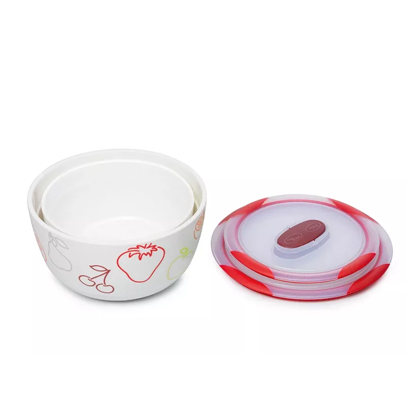 Bowl set OURSSON BS4781RC/DC Round Ceramic 3L White 2 pcs
