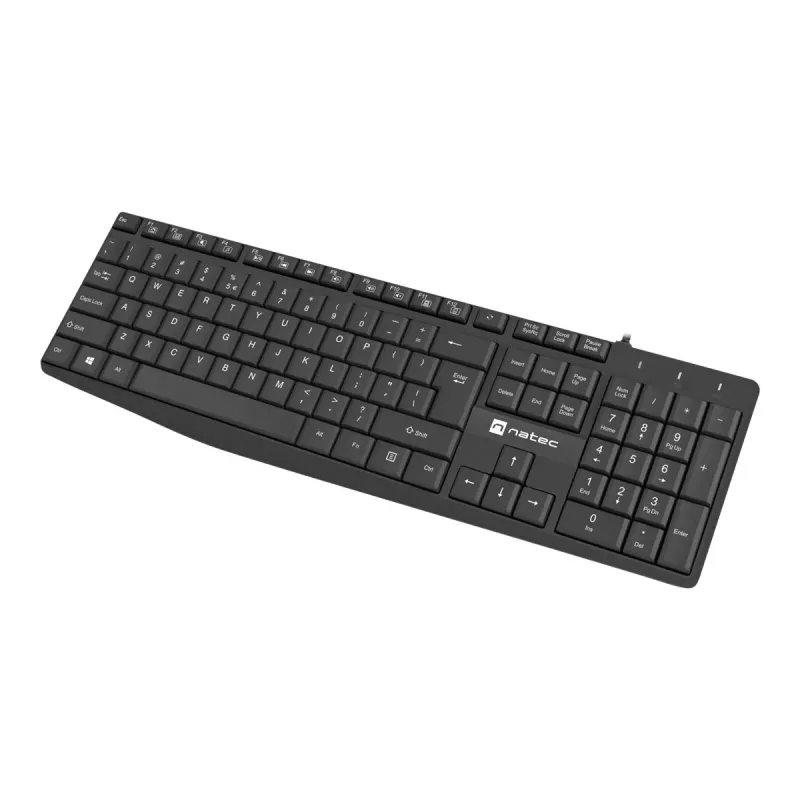 Wired Full-size Keyboard NATEC NAUTILUS NKL-1950 — USB, QWERTY US International, 105 keys, Black