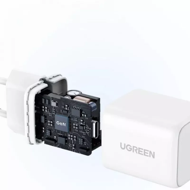 UGREEN Charger Nexode N Series X513 30W GaN USB-C single-port fast charger, 100–240V, white